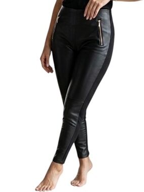 Marc New York Andrew Marc Faux Leather Leggings (Black), Pull-On Style, Size S